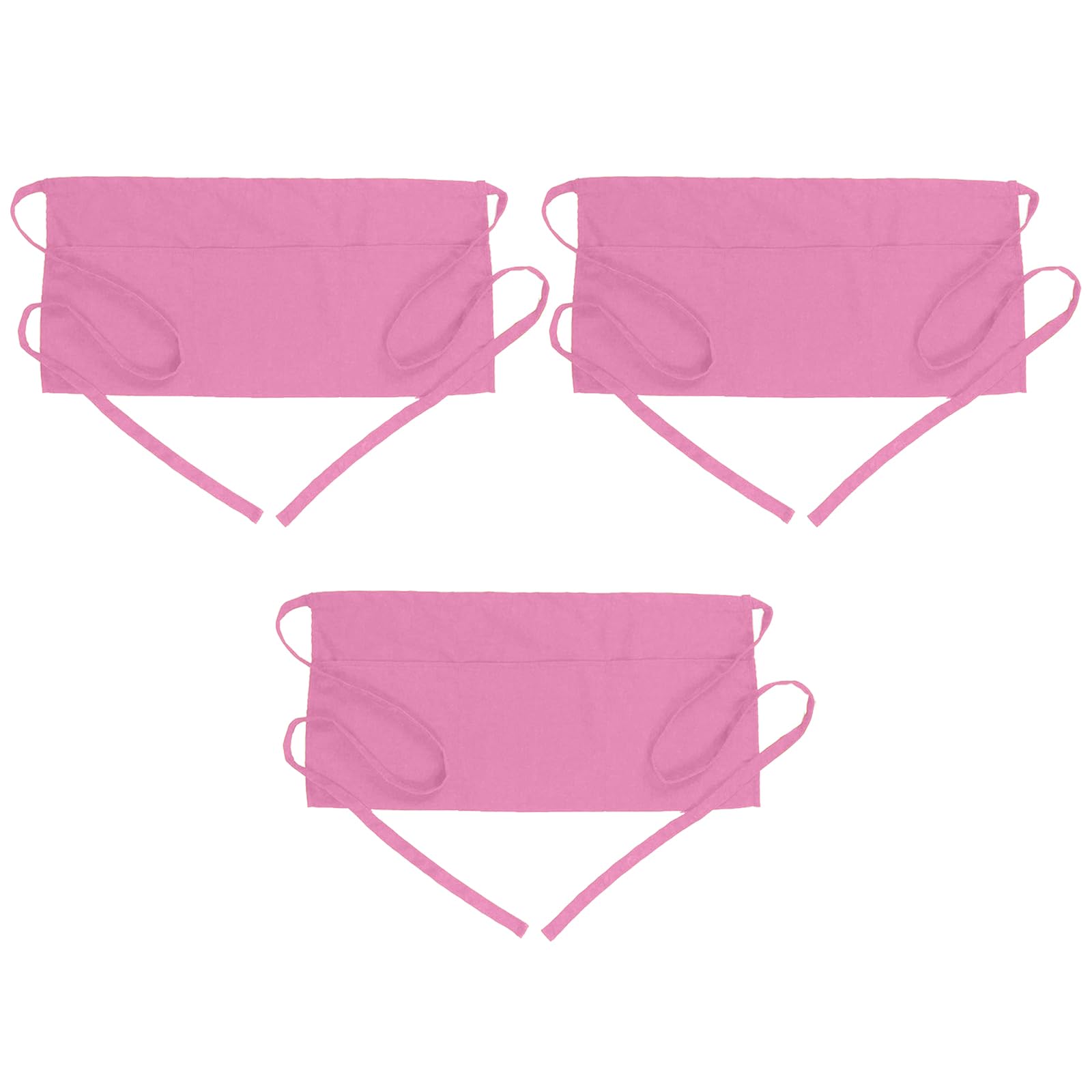 BOHARERS 3 Pack Pink Waitress Aprons - Women Server Apron Waiter Server Short Aprons 24x12 Inches
