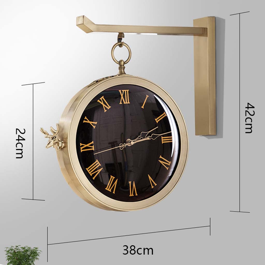 Orologio da Parete bifacciale per la casa, Soggiorno, Orologio al Quarzo Moda Silenzioso, quadrante Nero