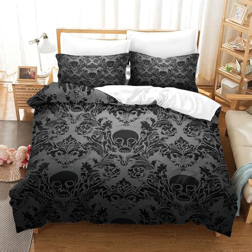 Parure de lit crânes gothiques 135x200 microfibre - 3