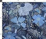 Spoonflower Fabric - Shibori Flowers Indigo Tie Dye Japanese Colour Floral Blue Inspired Printed on...