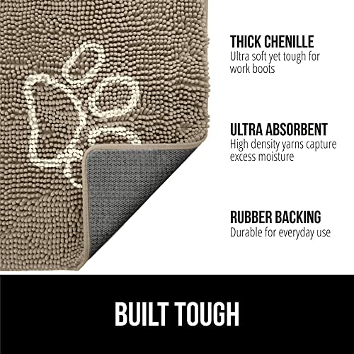 Gorilla Grip Soak Stopper Absorbent Indoor Chenille Doormat, 36X24, Muddy Dog Washable Mat, Quick Dry Microfiber, Durable Rubber Backing, Absorbs Water And Moisture, Door Mat For Entry, Beige Ivory #TOP1