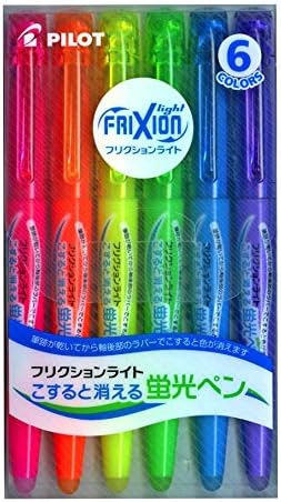 Pilot Frixion Light Fluorescent Ink Erasable Highlighter Pen (Pink / Orange / Yellow / Green / Blue / Violet) (Japan Import)