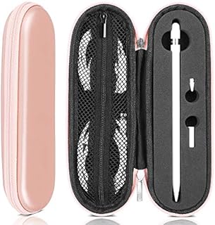TITACUTE Compatible with Apple Pencil Case, Eva Hard Shell Pen Case Holder for Apple Pencil 1st 2nd Gen Case Dual Zipper iPencil Protective Carrying Case Holder for iPad Pen Tip & Adapter Rose Gold