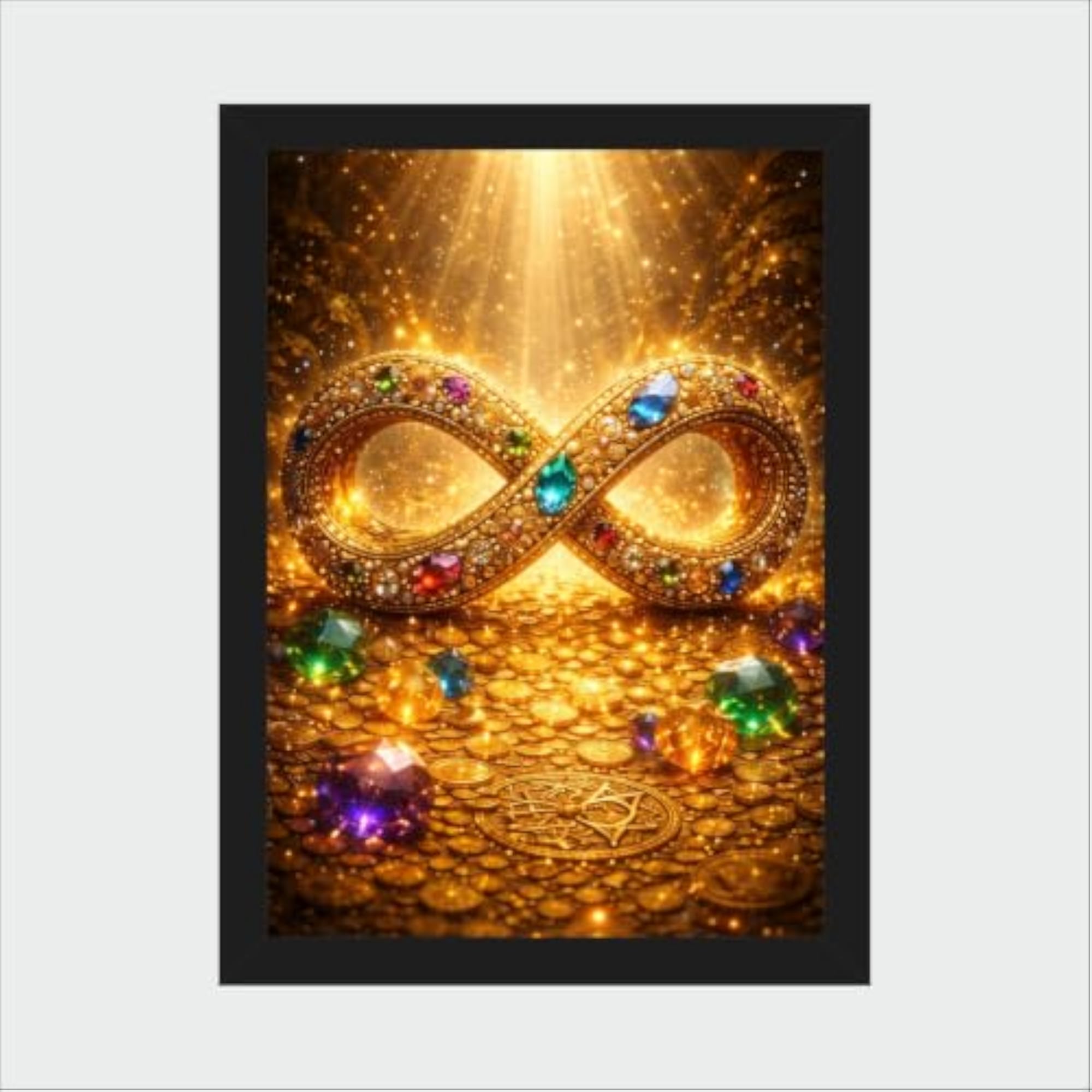 Infinity Symbol Wall Art with Black Frame