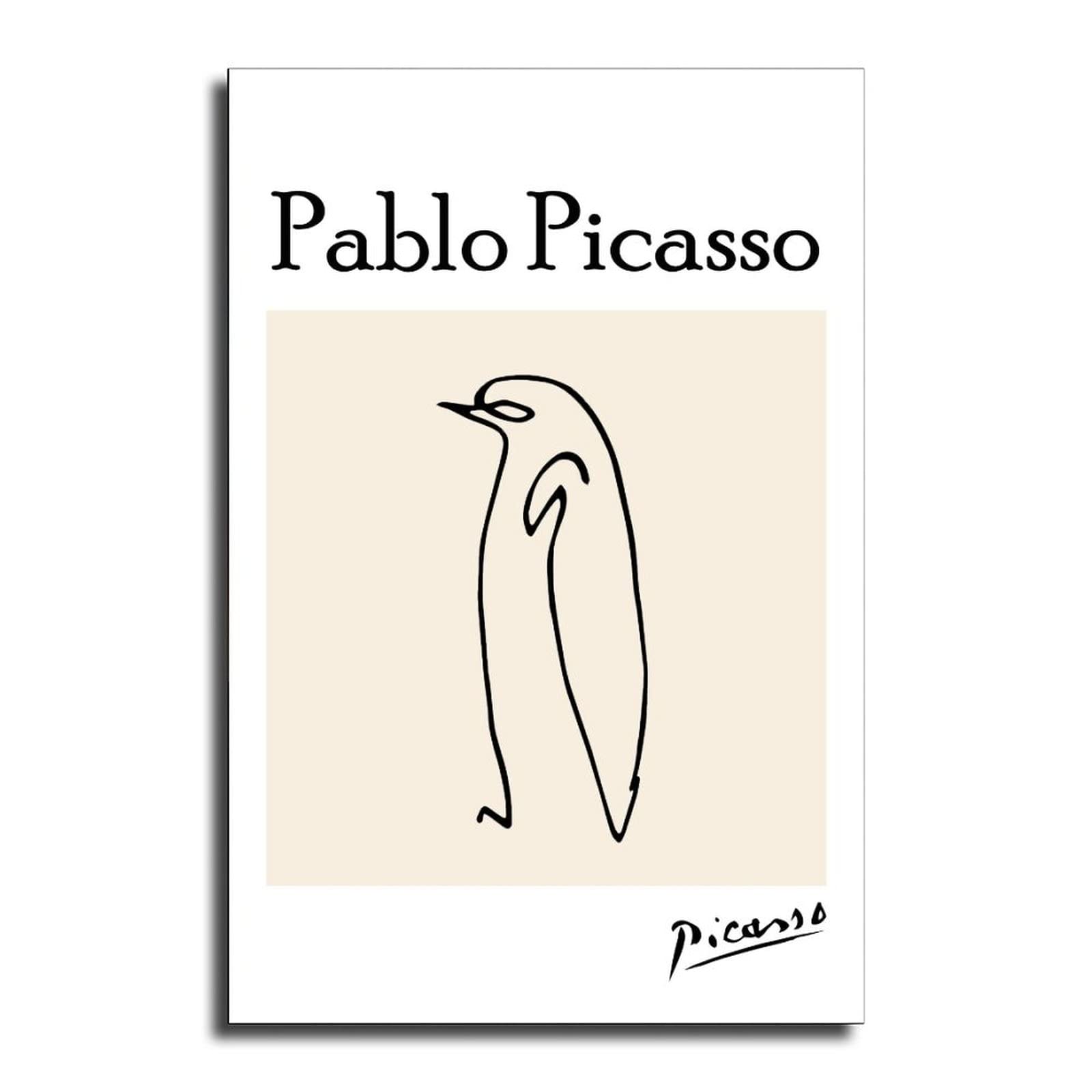 WallDeer Art Pablo Picasso Penguin Poster Canvas Wall Art Abstract Line Drawing Artwork Prints Picture for Living Room Unframe (16x24inch, Penguin)