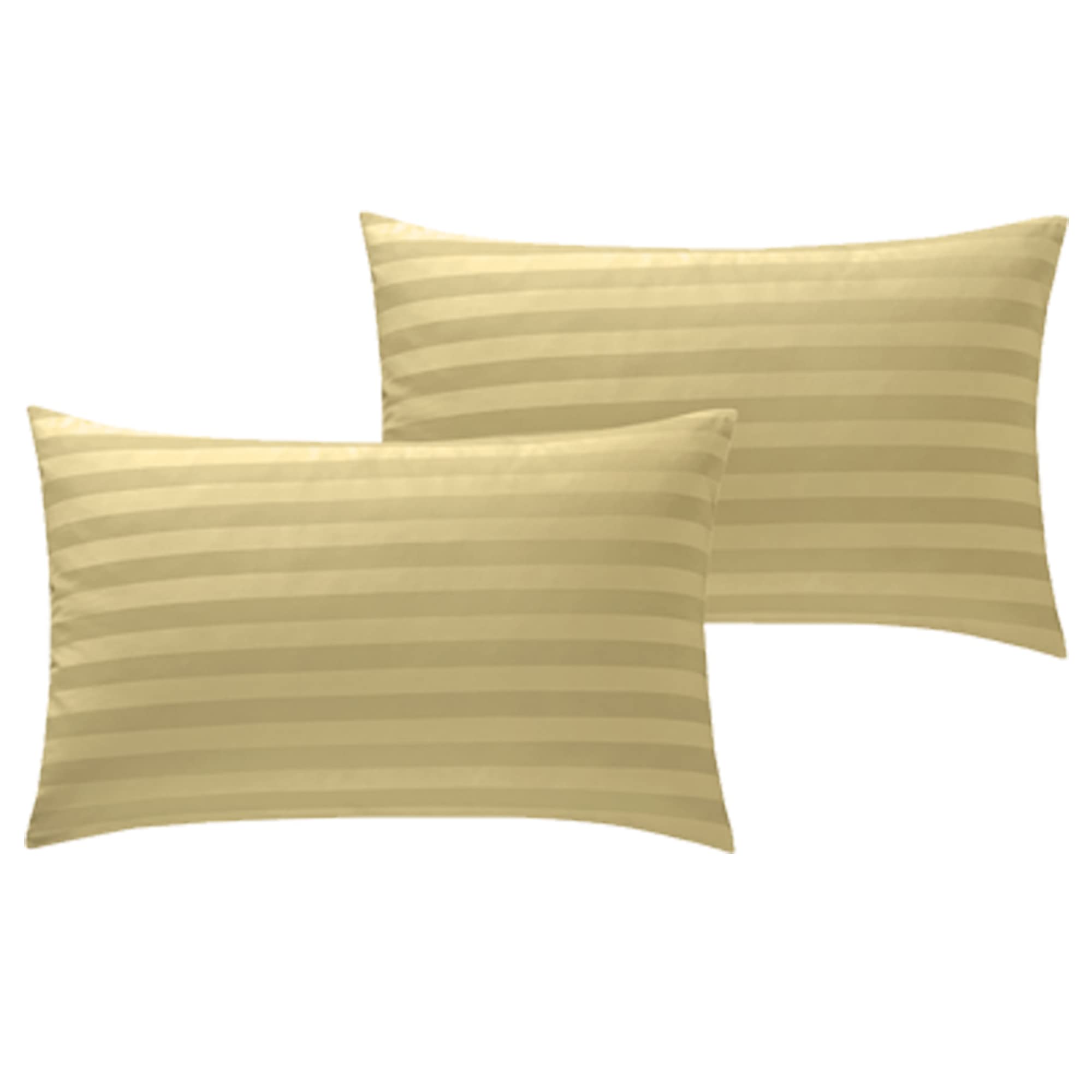 ED Luxury 250 Thread Count 100% Cotton Sateen Stripe Duvet Bed Cover with Housewife Pillowcases | 250 TC Hotel Striped Bedding (Housewife Pillowcase Pair, Beige)