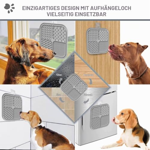 Leckmatte für Hunde und Katzen mit Saugnäpfen, langsames Füttern, Lecken für Angstzustände, Hundespielzeug, Fütterungsmatte für Butter… – Ansicht 4