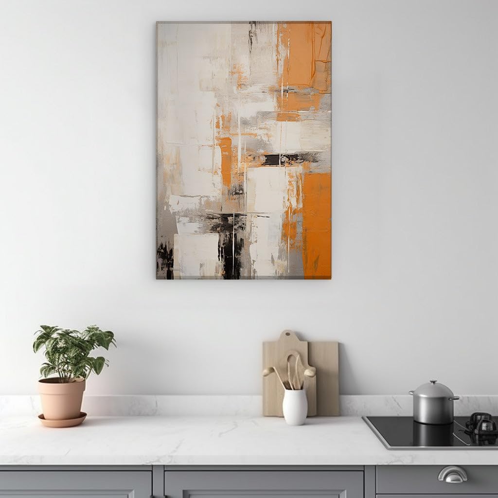 Canvas for Living room. Fiery Whispers of Expression Abstract Masterpiece Unveiled, 27 x 18 inch Canvas Wall Art - Contemporary Masterpieces - Modern Home Decor - 69x46 cm (27x18 inch)