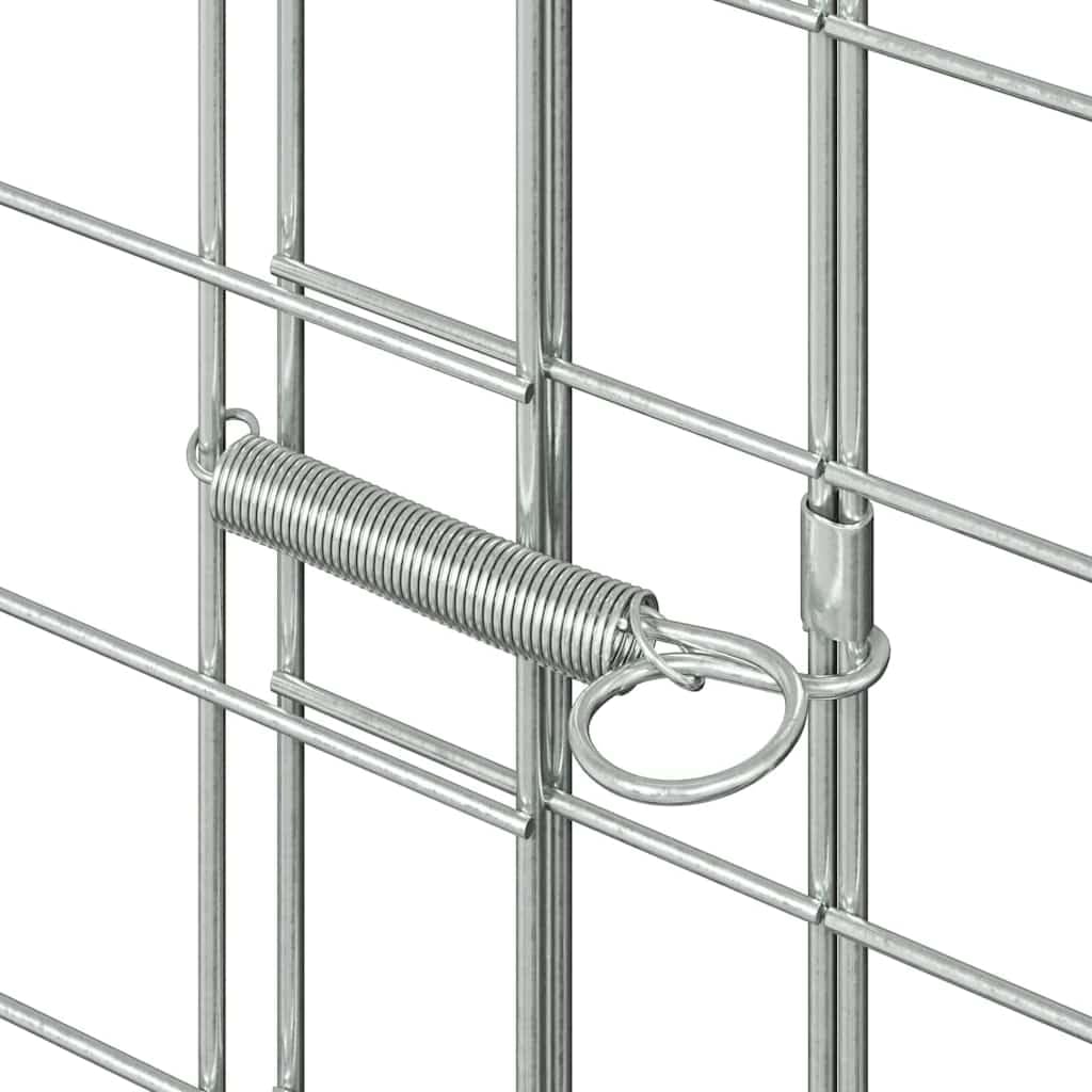 Hasenkäfig Silber 100x100x210 cm Freigehege verzinkter Stahl | Robustes Outdoor Kleintiergehege aus Metall für den Garten. Sicherer Auslauf für Kaninchen und Meerschweinchen.