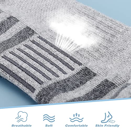 Airacker Athletic Running Ankle Socks, Low Cut Cushioned Performance Anti-Blister Tab Sports Socks For Men Women 6 Pairs #TOP3