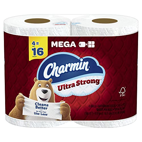 Image of Charmin Ultra Strong Toilet Paper 4 Mega Rolls, 242 Sheets Per Roll