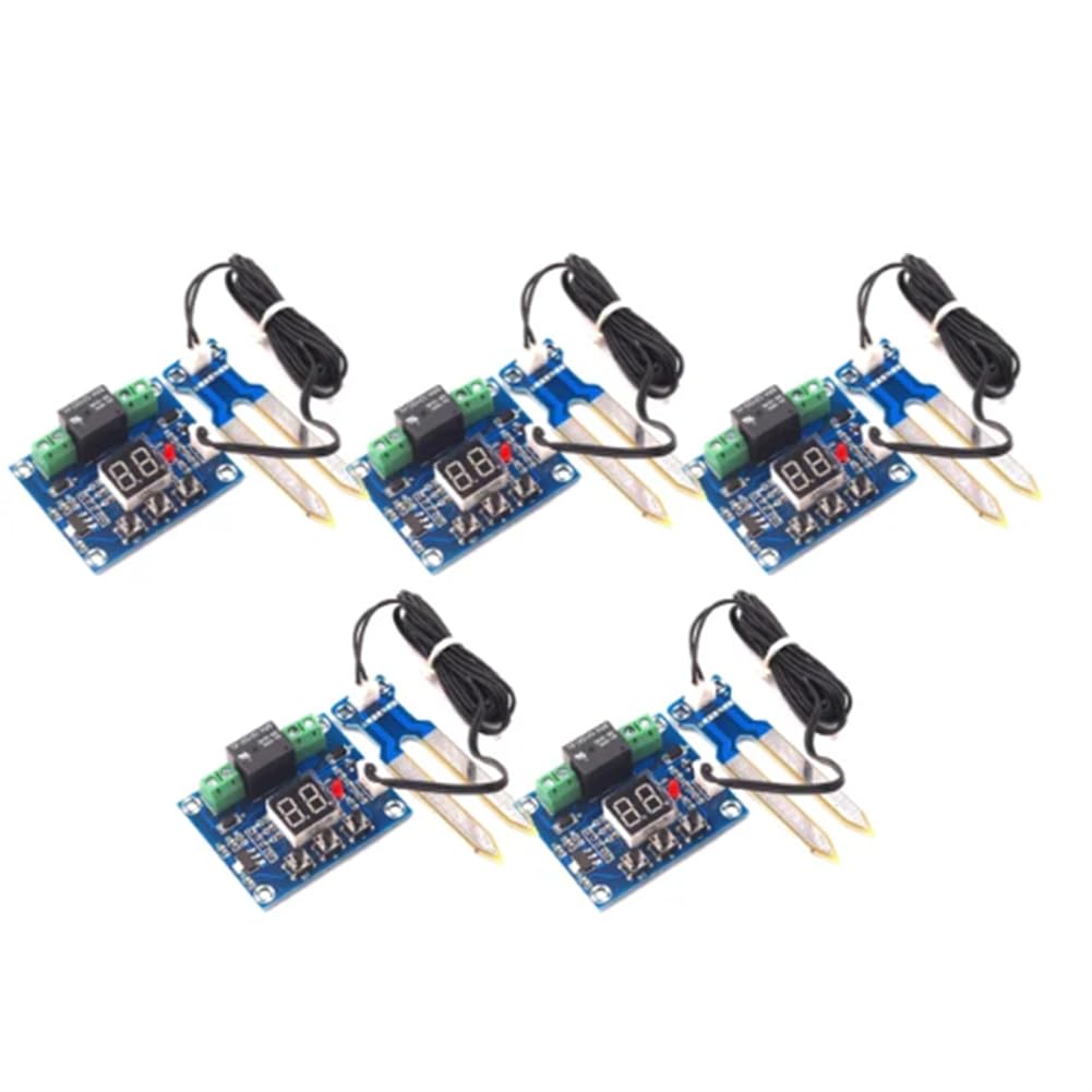 Pomoflexi 5Pcs 12V Digital Auto Watering Module Soil Humidity Sensor Controller Soil Moisture Test Irrigation System Detector