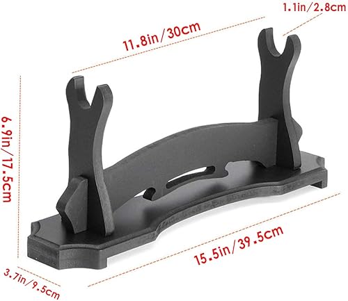 Miniatura 2 de BiJun Soporte de espada Katana, soporte de pared de espada de madera negra, soporte de pared de espada de gladiador, soporte de pared para espada