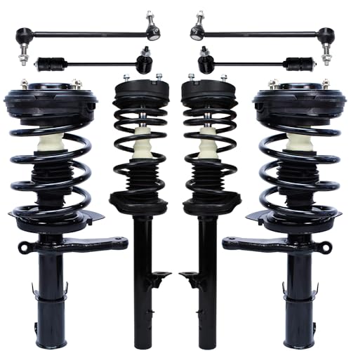 Image of Detroit Axle - 8pc Struts Kit for Chrysler 300M Concorde Intrepid LHS Dodge Intrepid, Front Rear Ready Struts w /Coil Spring Assembly Stabilizer Sway Bar End Links Replacement Suspension Struts Shocks