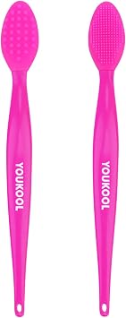 Pore Cleansing Silicone Facial Brush | Face Scrubber & Massager for Blackhead & Whitehead Removal, Sebum Reduction, Gentle Exfoliation & Clearer Skin | Suitable for All Skin Types,Fuchsia,2pc