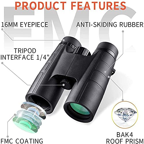 Binoculares 10x42 para adultos con lente HD miniatura 4
