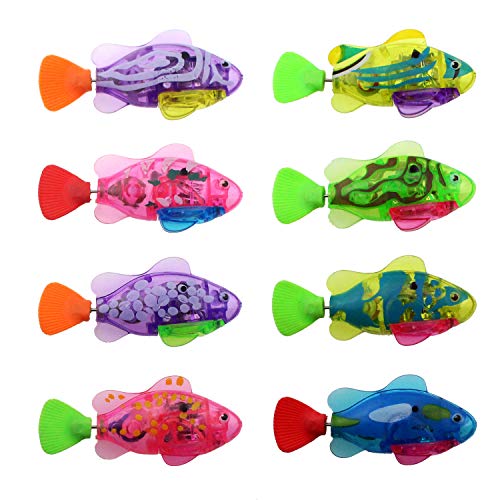 Escomdp baño de Peces eléctricos Juguetes Animales electrónicos Mascotas bañera natación niños Agua Juguete Navidad Regalo de cumpleaños pequeños Tanque de Peces Regalo para niños (8 Colores)
