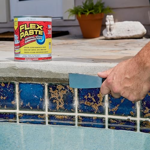 Image of Flex Paste, Waterproof Paintable Putty, Spackle Sealant, Fill Gaps Cracks Holes - Block Out Water and Air - UV Resistant - Walls, Drywall, EPDM, Concrete, Roof, RV Repairs, Clear, Quart