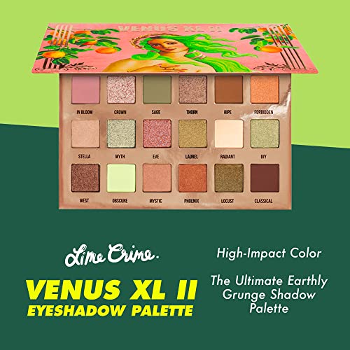 Lime Crime Eye & Face Palette, Venus Xl Ii - 18 Highly Pigmented Matte And Metallic Shades Of Earthy Tones In Pinks, Neutrals & Greens - Highly Pigmented Color & Easy To Blend - Mirrored Box #TOP1