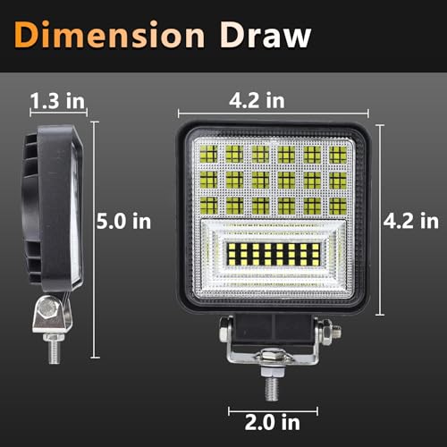 Lámparas LED Cuadradas 4 pulgadas 10 piezas 126W miniatura 7