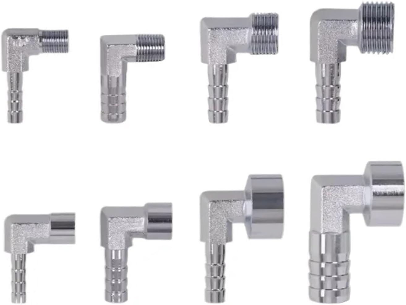 9pcs Chrome Plated Brass Elbow Fittings 1/8" 1/4" 3/8" 1/2" BSP Male Female 4-25mm Hose Barb Connector for Pneumatic & Fluid Systems(Female,16mm x 1l2 BSPP)
