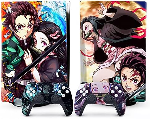 Protective & Decorative Cover Sticker for PS5, Anime Decal Skin for PS5 Console and Controllers Sticker, Durable, Scratch Resistant, Bubble-Free, Compatible with Playstation 5(Style A-Disk Edition)