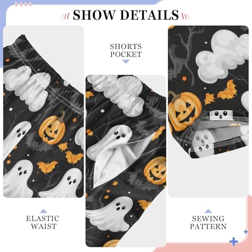 Ghosts Pumpkins Cartoon Boys Pants for Kids Jogger Pants with Pockets S4