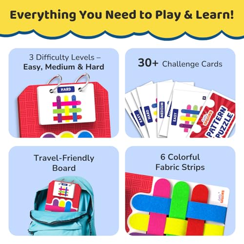Image of Smartivity Pattern Puzzle Game for Kids 4-8 Years | Color & Pattern Matching Toy | 30+ Challenges I Hand-Eye Coordination, Logical Thinking | Educational Travel Game for Ages 4,5,6,7,8 Boys & Girls