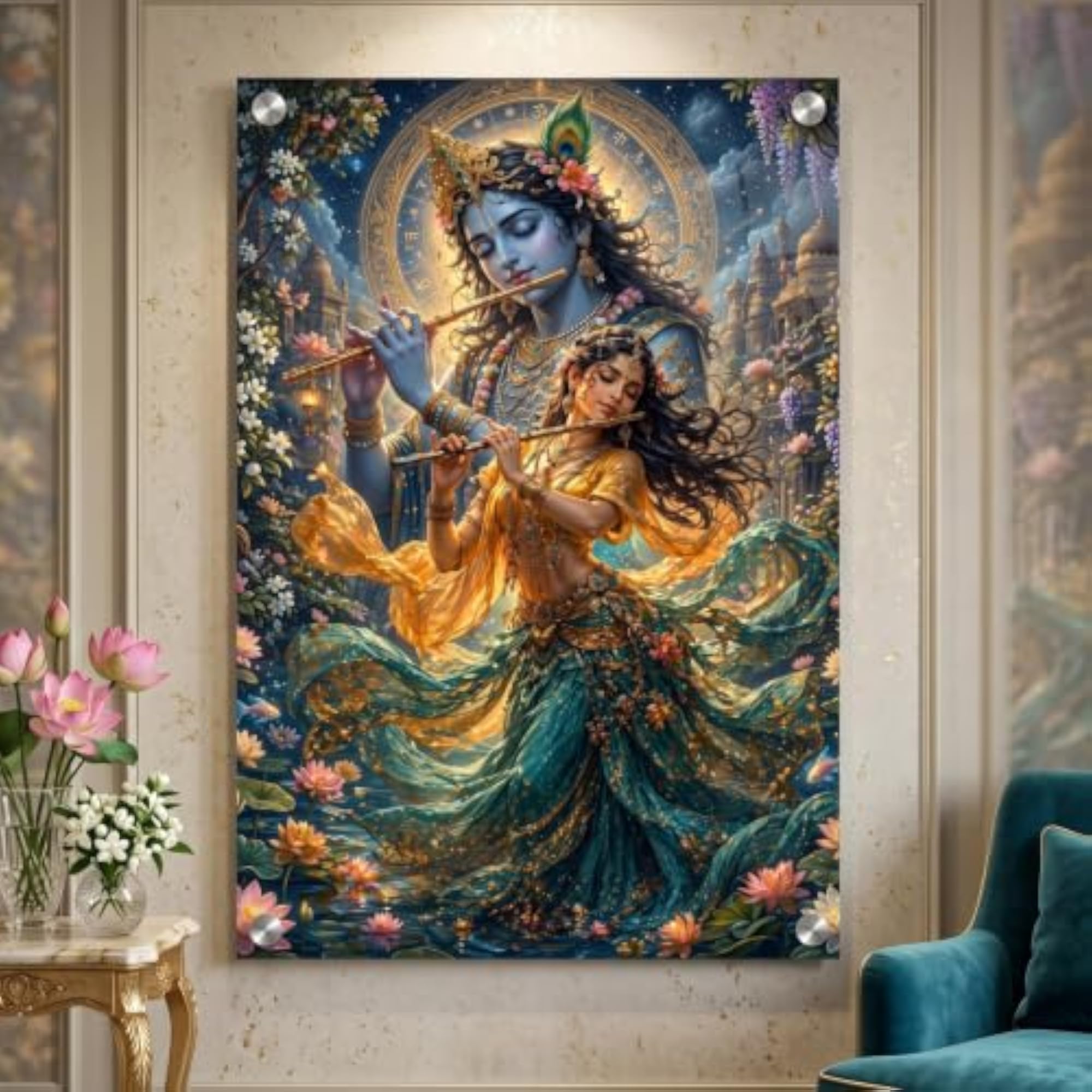 Radha Krishna Wall Art for Living Room