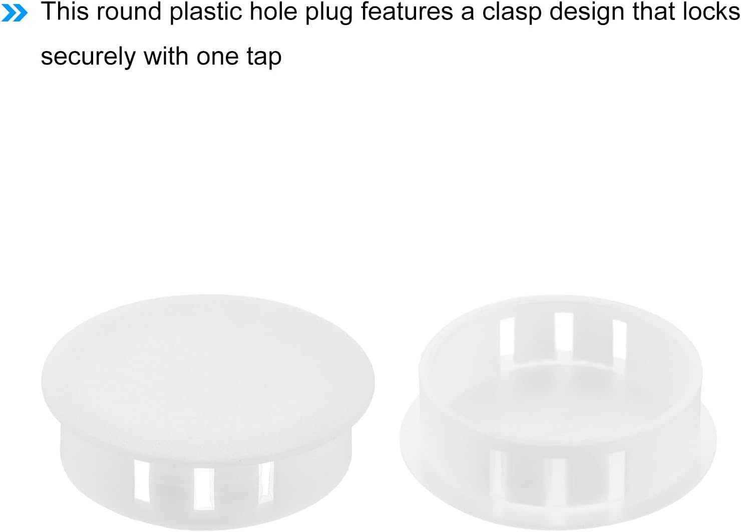 MECCANIXITY 100PCS 32mm(1 1/4") White Plastic Hole Plugs, Flush Type Panel Hole Plugs Insert End Caps for Locking Hole Tubes Furniture Cabinet