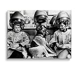 Women and Dog at Hair Salon Wall Art, Beauty Salon Decor, Black and White Print, Funny Wall Decor, Retro Wall Decor，Vintage Salon Wall Prints，Wall Art Prints Retro Salon 12x16inch Unframed
