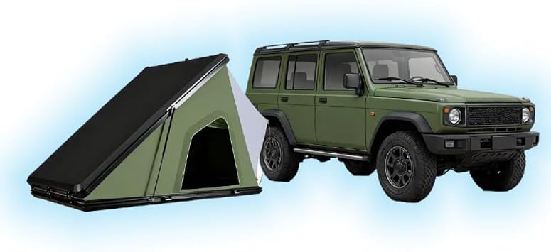 Roof Tent, Folding in 3 Seconds with Ladder, Holds up to 3 People, Green Parallel Import