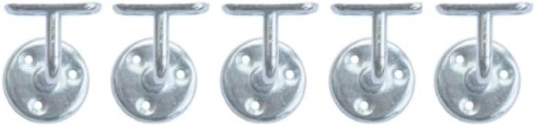 Quality Ironmongery HAS0035-5AMZ Pack of 5 Handrail Brackets, Zinc Plated, 64mm, Set of 5 Pieces