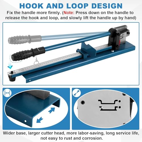 MXBAOHENG DIN Schienenschneider Din Rail Cutter Doppelloch-Schienen-Schneidemaschine mit Lineal zum Schneiden von Stahl/Aluminium Rai (Blau)