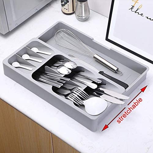 Hlily Bandeja De Armazenamento Organizador De Talheres, Organizador Expansível De Talheres Para Gave