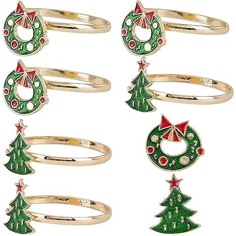 GORGECRAFT 6Pcs Christmas Napkin Rings Set Cover