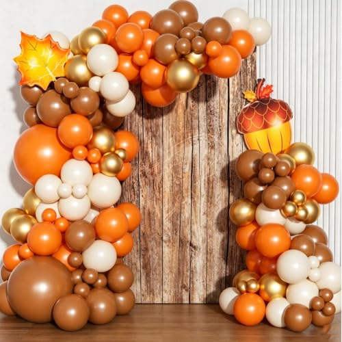 Image of Orange Brown Gold White Balloons