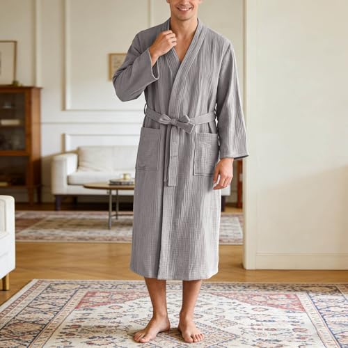 Bathrobe largo Thobe de diseño minimalista con texturas premium de relax 3