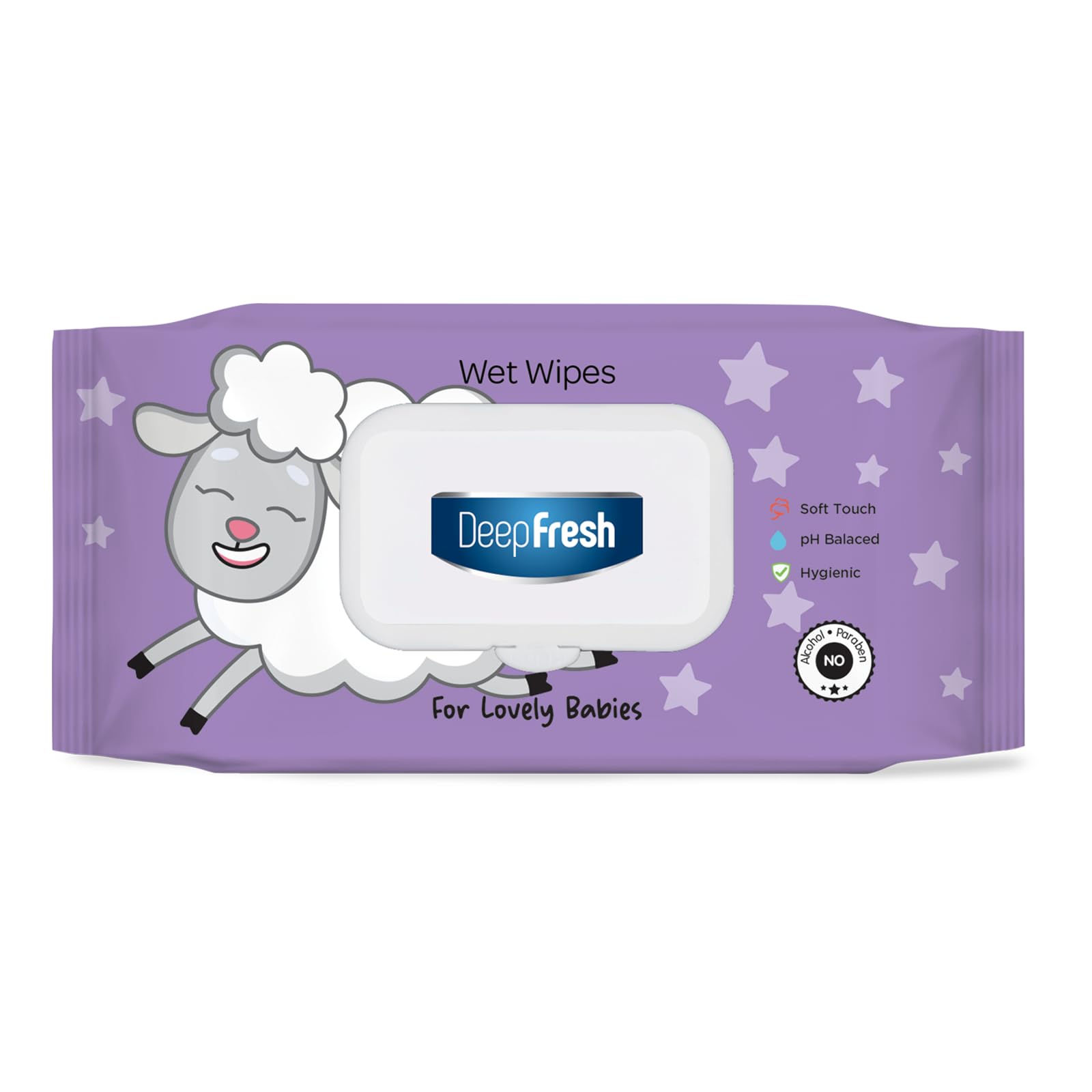 Deep Fresh Baby Wet Wipes for Lovely Babies, Fragrance Free, Soft Touch, pH Balanced, Hygienic, Alcohol Free, 24 Packs x 72 Wipes (Little Lamb, 24 Pack)
