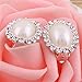 Bridal Rhinestone Simulated Pearl Shape Clip on Earrings for Women Charm No Hole Ear Clip (pearl)