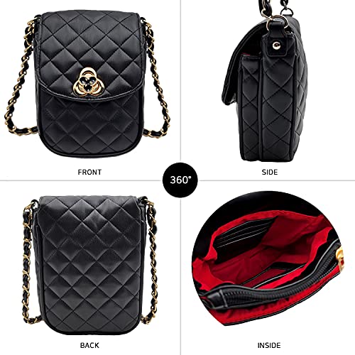 Phone Crossbody Bags for Women Small Vegan Leather Mini Shoulder Wallet Card Quilted Purse2