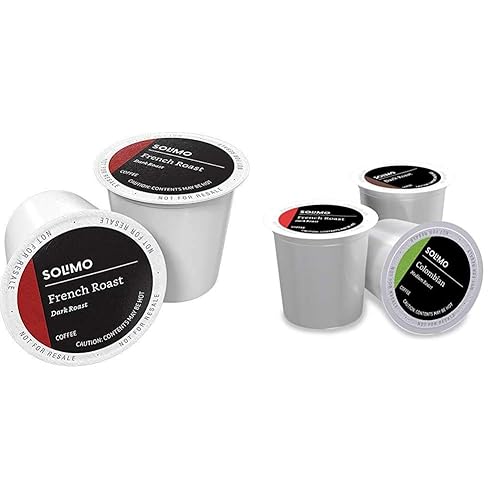 Marca Amazon – Solimo Paquete variado de cápsulas de café, compatibles con cafeteras Keurig 2.0 K-Cup, 100 unidades (paquete de 2)