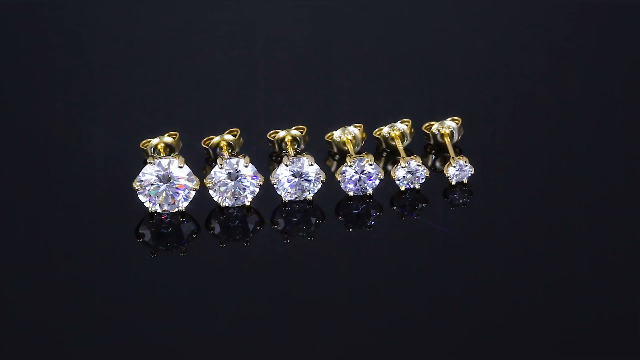 Orecchini A Bottone In Argento 925 Con Moissanite - Borchie Donna Eleganti E Brillanti - Foto 8