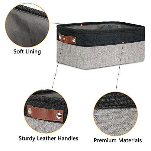 Dullemelo Small Storage Baskets For Shelves, Small Fabric Collapsible Rectangular Storage Bins For Shelves thumb #2