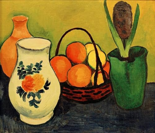 Affiche Impression Pichet Blanc Withfruits August Macke Toile Murale Abstraite Salon 60x90