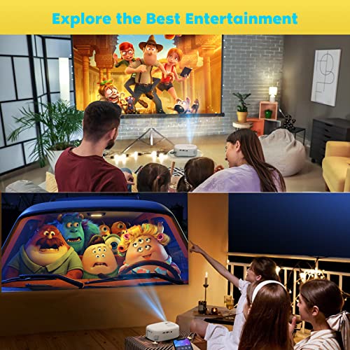Purshe Mini Projector 9500 Lumens, Full Hd 1080P Supported Portable Outdoor Movie Projector For Ios, Android, Windows, Compatible With Tv Stick/Hdmi/Smartphone/Ps4/Usb [Remote Control Included] #TOP7
