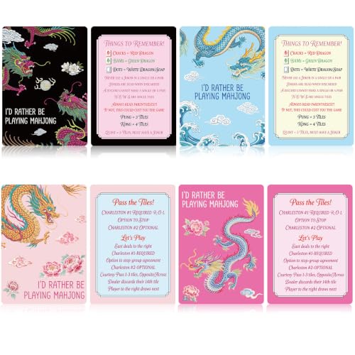 BrightRow 4 Mahjong Shuffler Tile Mixing Card, Classic, Linear, Dragon