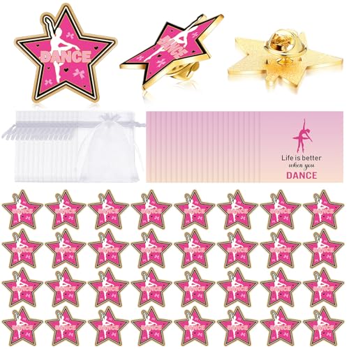 Image of Misdary 24 /48 Set Dance Gifts Ballet Brooch Pins Cards Bags for Dancer Ballerina Party Favors Women Team Award Recital Gifts