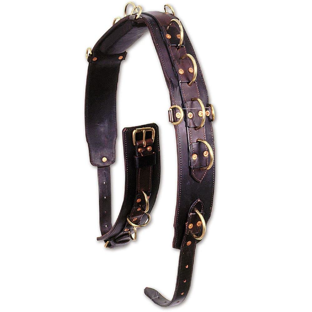 Schneiders Premier Multi-Ring Surcingle for Horses | Premium Grade Leather | Single Billet Design with Roller Buckles | Versatile Training Rings |