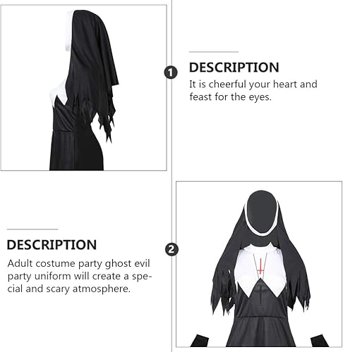Miniatura 5 de KESYOO - Disfraz de monja de Halloween para adultos